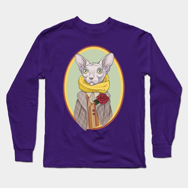 Mr. Sphynx cat Long Sleeve T-Shirt by ArtFork